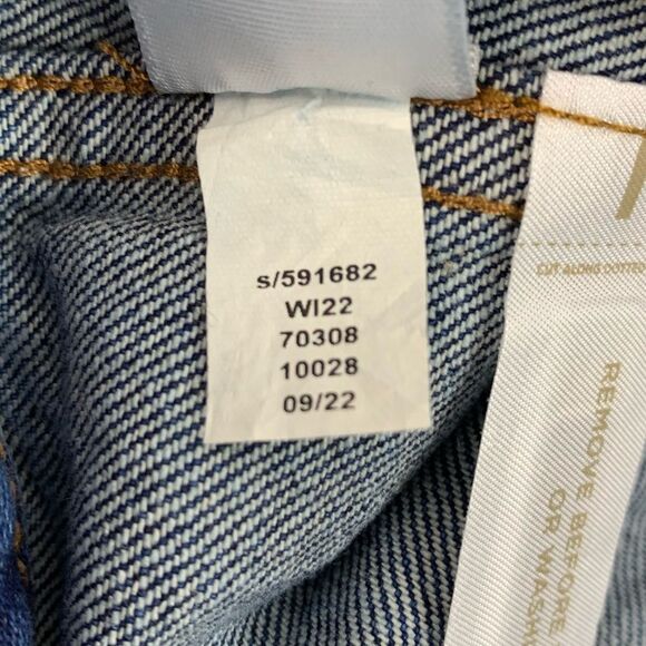 NWT Loft women’s Denim Jeans Trucker Jacket in Classic Mid Wash Size xsmall - Picture 8 of 10